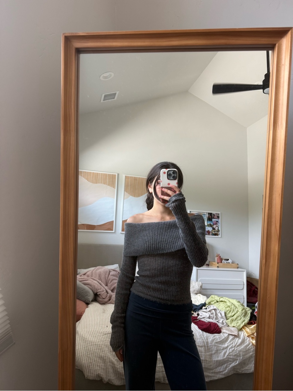Edikted Gray off the shoulder knit sweater #offtheshoulder